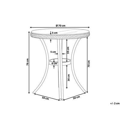 Bistro Table RIFREDDO 70 cm 70 cm Glass Blue