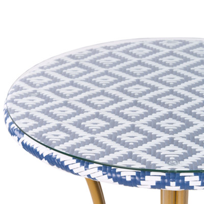 Bistro Table RIFREDDO 70 cm 70 cm Glass Blue