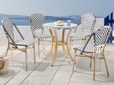 Bistro Table RIFREDDO 70 cm 70 cm Tempered Glass Black