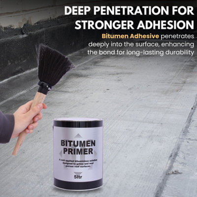 Bitumen Primer 5L with Brush Included - Quick Drying, Cold Applied ...