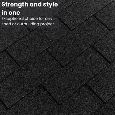 Bitumen Roof Felt Shingles, 20 pcs/34.44 ft² (3.2 sqm), Asphalt Roof Shingles - Weather Resistant Roofing Tiles - Graphite