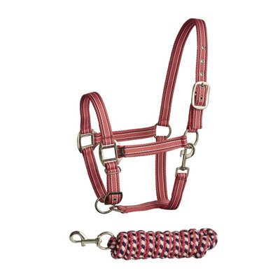 Bitz Two Tone Horse Headcollar and Leadrope Set Pink/Navy (Pony) Price Comparisons | Compare The Build