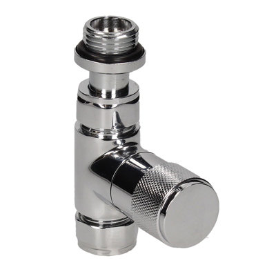 BiWorld Chrome Knurled Straight Heated Towel Rail Radiator Valves ...