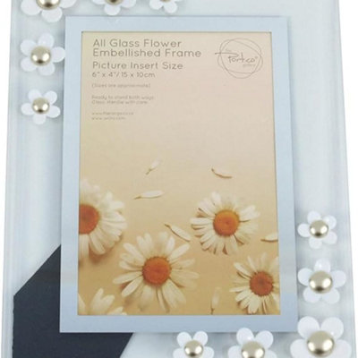 Biznest All Glass Flower Embellished Frame Elegant Decorative Photo ...