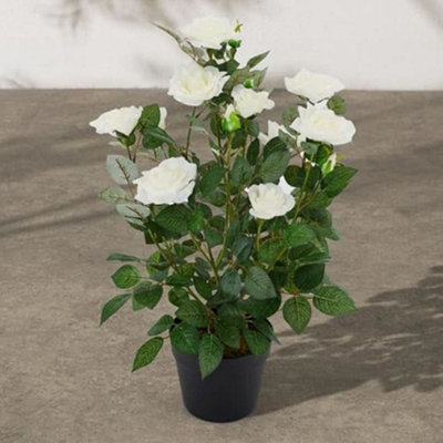 Biznest Artificial Rose Tree Weather and UV Resistant White and Pink ...