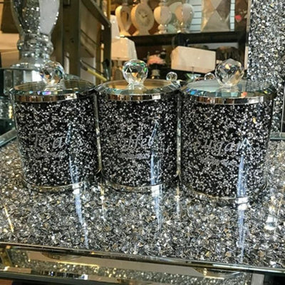 Biznest Diamond Style Crystal Containers For Coffee Tea Sugar Kitchen ...