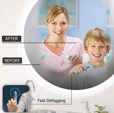 BIZNEST HD Led Illuminated Mirror Anti-Fog One Touch Sensor Backlit Border Lighting 60Cm Bathroom Mirror