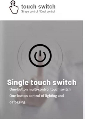 BIZNEST HD Led Illuminated Mirror Anti-Fog One Touch Sensor Backlit Border Lighting 60Cm Bathroom Mirror