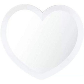Biznest Heart Shaped Wall Mirror - White Size H46.5, W51.5, Home Decorative Mirror,For Living Room, Bedroom Room
