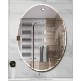Biznest Large Frameless Round 60cm Wall Mounted Mirror Bathroom Living Room A Must have Mirror