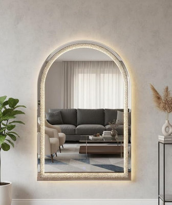 Arched Metal Frame Wall Mirror - 20x16 Inch, Shatterproof, For Bathroom Or Living Room