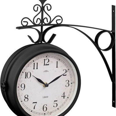 Biznest Outdoor Dual Sided Station Clock Smart Garden Products Retro ...