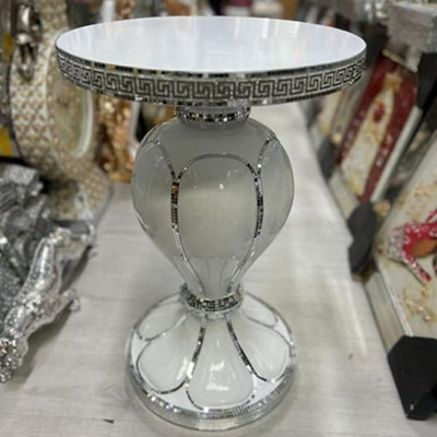Biznest Venetian Mirrored Table Modern Flower Stand Bed Side Lamp ...