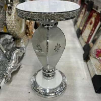 Biznest Venetian Mirrored Table Modern Flower Stand Bed Side Lamp ...