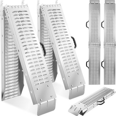 Björn Folding Ramps 2-Piece Set, 400 kg Capacity 186 cm - silver