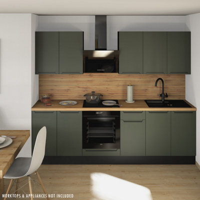 Bjorn 7 Units Professional Kitchen Cabinets Set - Boho Green