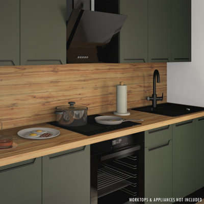 Bjorn 7 Units Professional Kitchen Cabinets Set - Boho Green