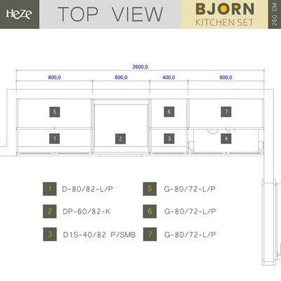 Bjorn 7 Units Professional Kitchen Cabinets Set - Boho Green