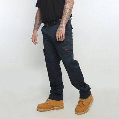 BKS Mens Black Combat Cargo Work Trousers (W34, L29)