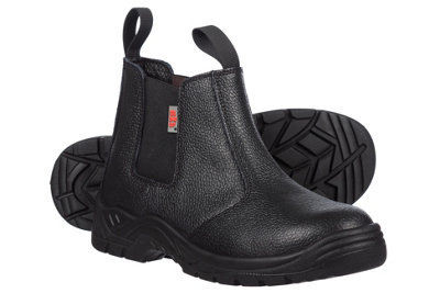 BKS Mens Black Slip On Steel Toe Dealer Boots (UK8)