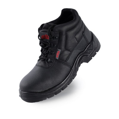 BKS Mens Black Steel Toe Chukka Work Boots &amp; Mid-Sole (UK10)