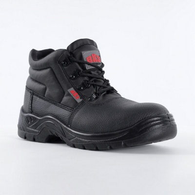 BKS Mens Black Steel Toe Chukka Work Boots & Mid-Sole (UK6)