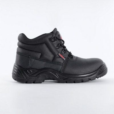 BKS Mens Black Steel Toe Chukka Work Boots &amp; Mid-Sole (UK7)