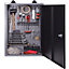 Black 1 Door Metal Wall Mounted Key Lockable Pegboard Tool Organizer Cabinet 42 x 60 cm