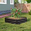Black 100cm W x 100cm D Galvanized Square Outdoor Raised Garden Bed Planter Box
