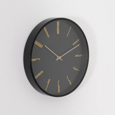 Black 12" Modern Analogue Clock - 3