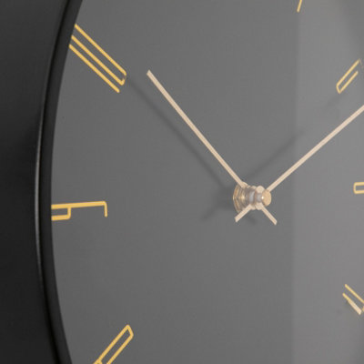 Black 12" Modern Analogue Clock - 4
