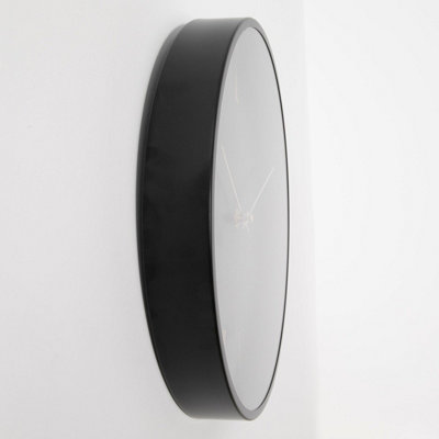 Black 12" Modern Analogue Clock - 5
