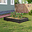Black 120cm W x 90cm D Galvanized Rectangular Raised Garden Bed Planter Box