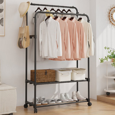 Black 135 cm H Double Pole Drying Rack