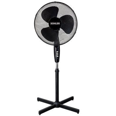 Black 16" Standing Pedestal Stand Fan Adjustable Oscillating Rotating 3 Speed