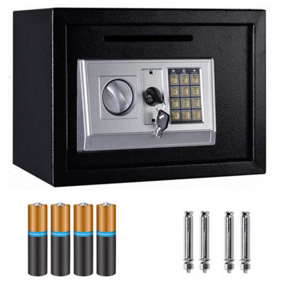Black 16L Large Electronic Digital Steel Safe - Secure Storage Box