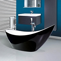 Black 1750mm Freestanding Bathtub
