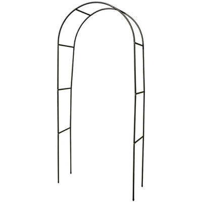 Black 2.4M Metal Frame Garden Arch Heavy Duty Climb Plant Rose Support - 4