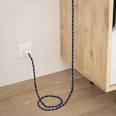 Black 2 Core Twisted Fabric Lighting Cable Braided Lamp Bulb Wire