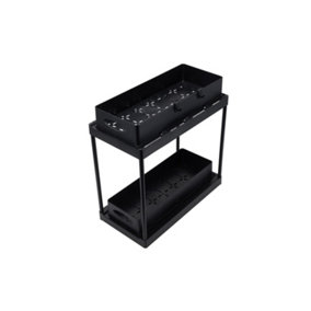 Black 2 Tier Under Sink Pull Out Storage Organizer