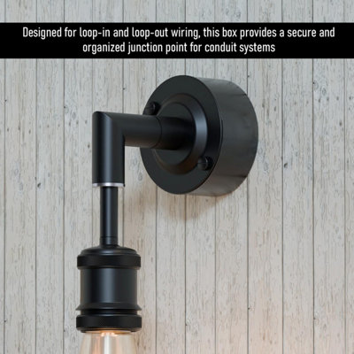 Black 20mm Conduit Loop in Box Electrical Conduit System Metal Terminal ...