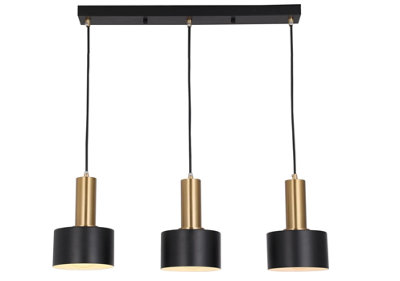 Black 3 Light Pendant Light Fixtures E27 Base