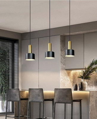 Black 3 Light Pendant Light Fixtures E27 Base
