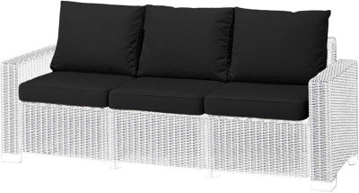 Black 3 Seater Keter Allibert California Rattan Cushion Set