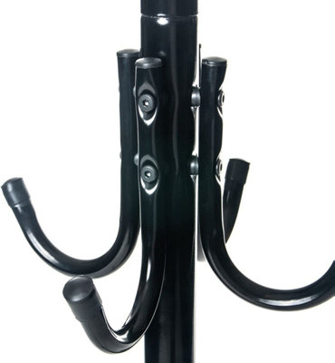 Black 3 Tier Coat Stand With 12 Hooks