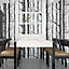Black 3D Forest Effect Non Woven Patterned Wallpaper Roll 5.3m²