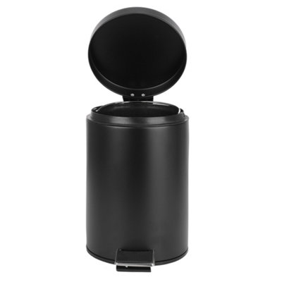 Black 3L Bathroom Pedal Bin Freestanding