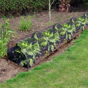 Black 3m Grow Tunnel Net Mesh Garden Cloche Vegetables Plant Allotment Protector