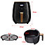 Black 4 L Digital Touch Screen Air Fryer with Timer,Non-Stick Removable Basket