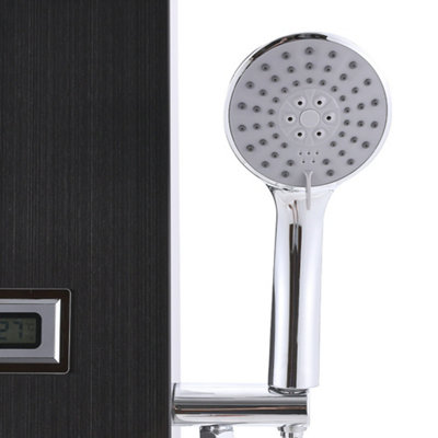 Black 4in1 Adjustable Shower Panel Mixer Shower Set with Body Massage Jets